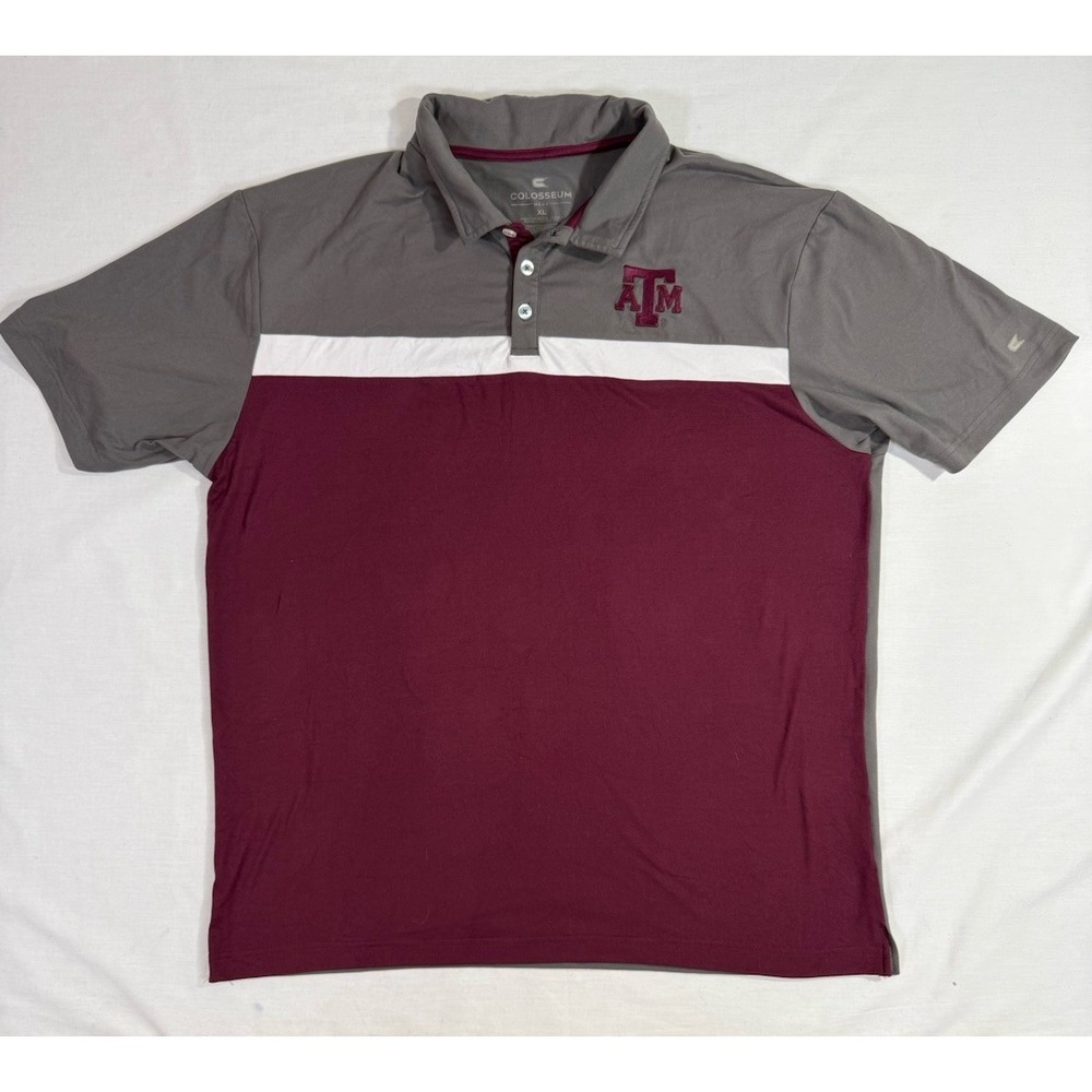 Colosseum Texas A&M Aggies Short Sleeve Polo Shirt Men's sz XL